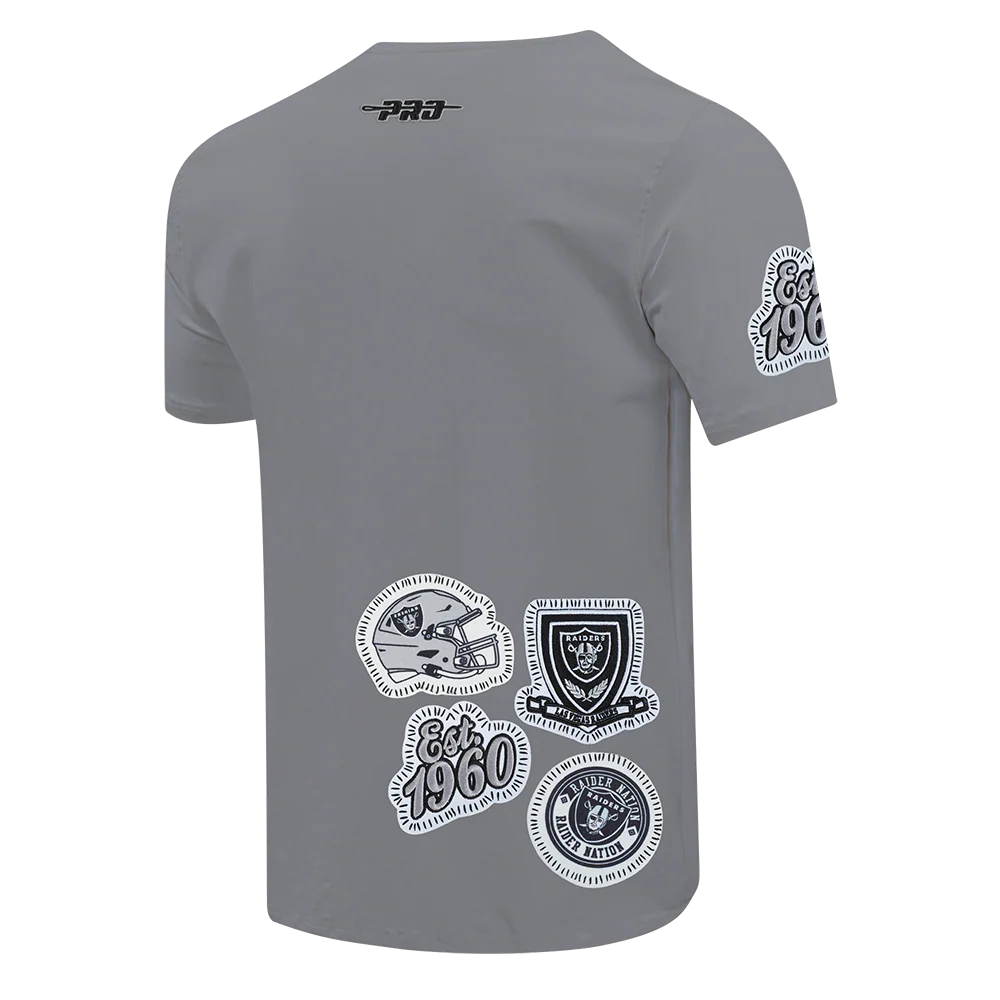 NFL LAS VEGAS RAIDERS DIY PICK STITCH MEN'S SINGLE JERSEY TEE (GRAY) - Image 4