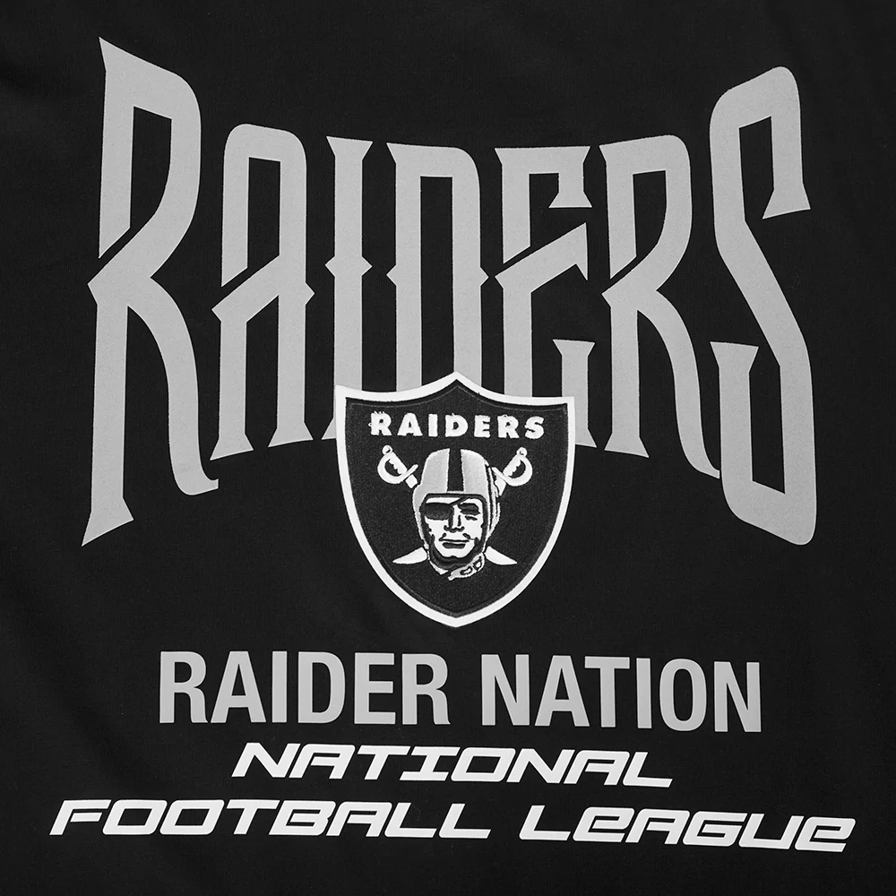 NFL LAS VEGAS RAIDERS CITY TOUR 2.0 MEN'S COTTON JERSEY DROP SHOULDER TEE (BLACK) - Image 6