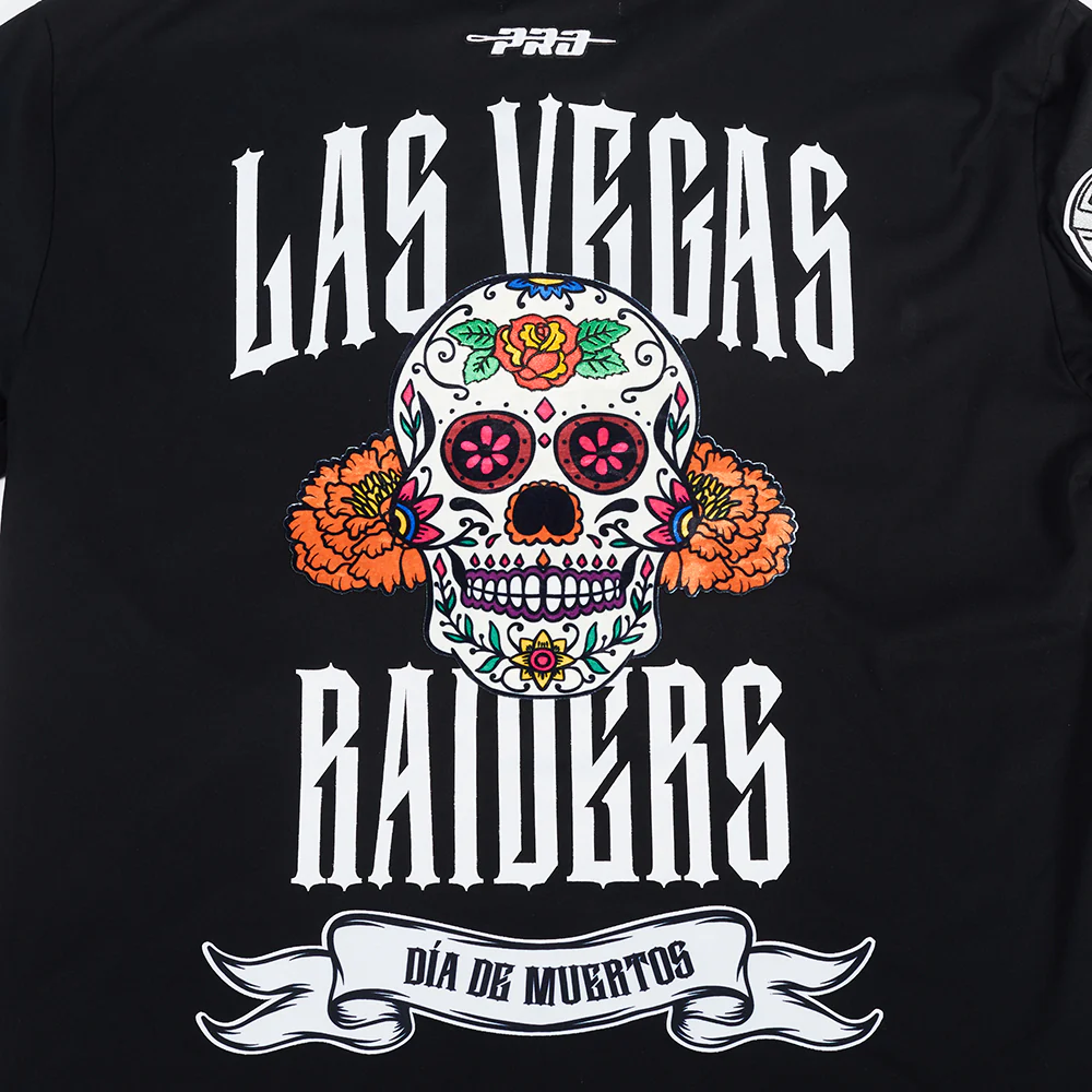 NFL LAS VEGAS RAIDERS RIB CAGE MEN'S COTTON JERSEY DROP SHOULDER TEE (BLACK) - Image 6