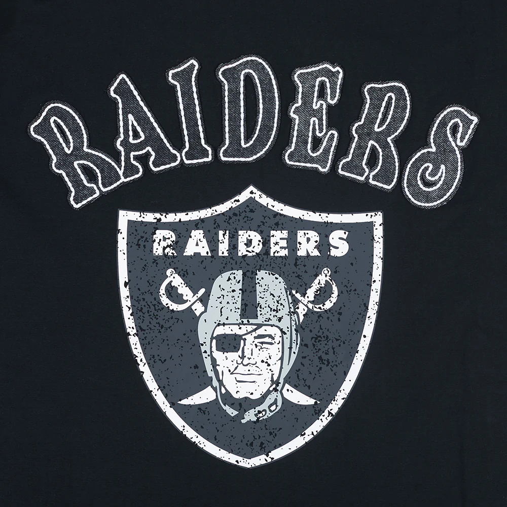 NFL LAS VEGAS RAIDERS REBEL ATHLETICS STACKED LOGO MEN'S SJ TEE (BLACK) - Image 6