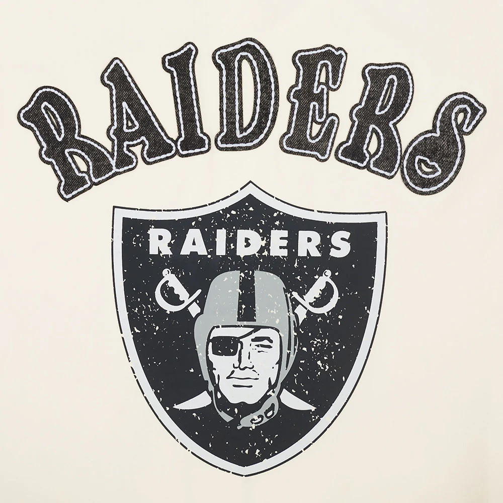 NFL LAS VEGAS RAIDERS REBEL ATHLETICS STACKED LOGO MEN'S SJ TEE (EGGSHELL) - Image 15