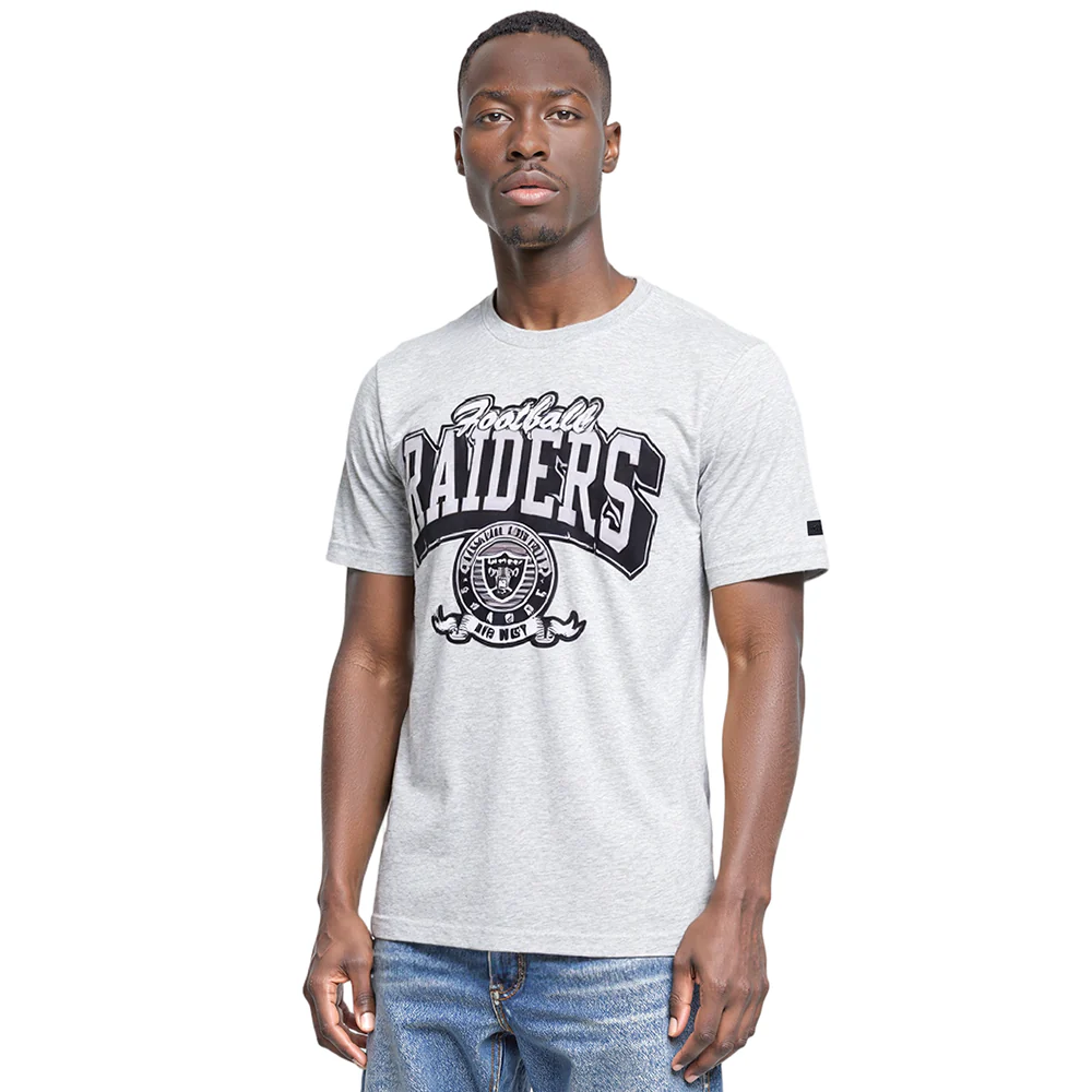 NFL LAS VEGAS RAIDERS TEAM BADGE MEN'S WM SJ TEE (HEATHER GREY)