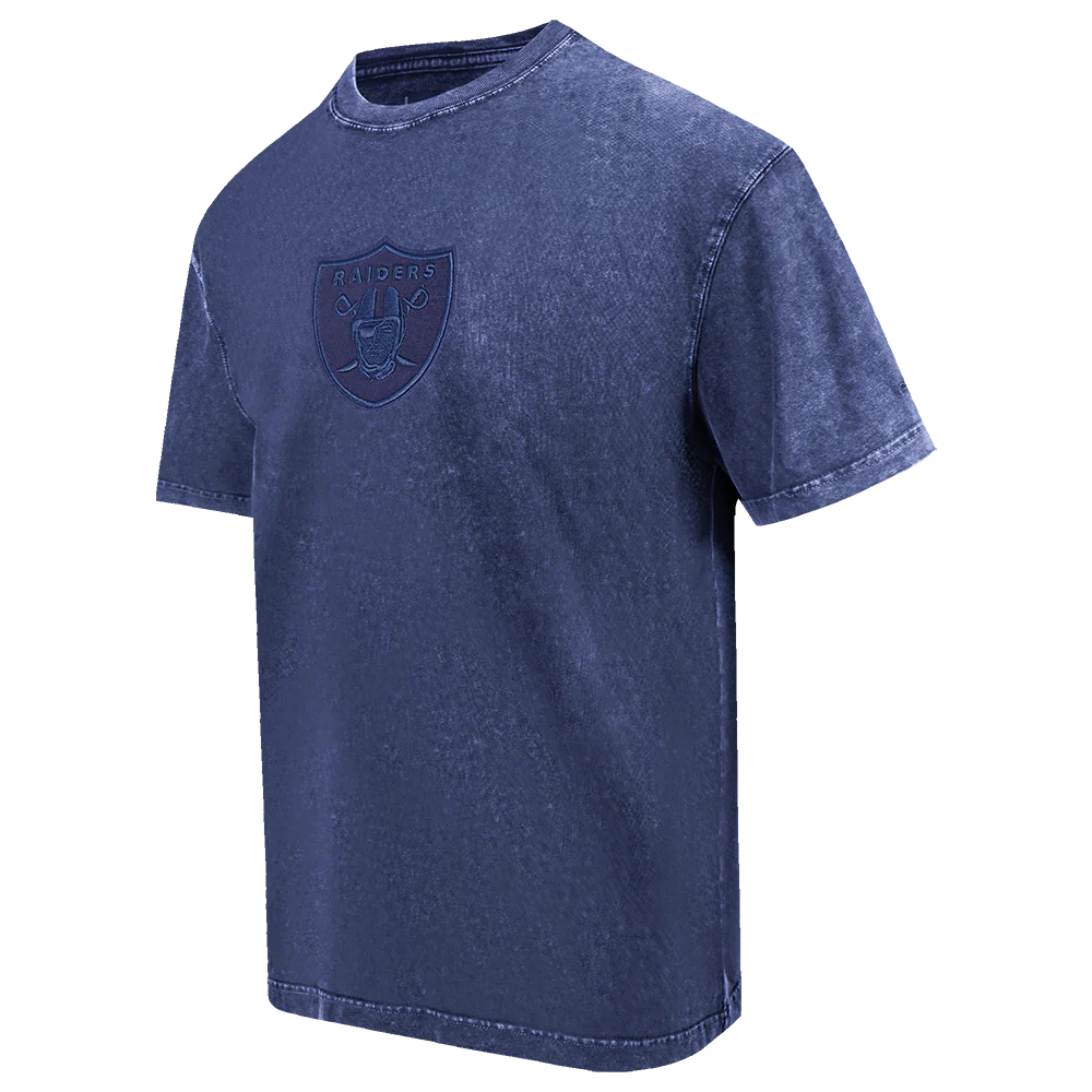 NFL LAS VEGAS RAIDERS WASHED CLASSIC MEN'S ENZYME WASH DROP SHOUL (WASHED MIDNIGHT NAVY) - Image 9
