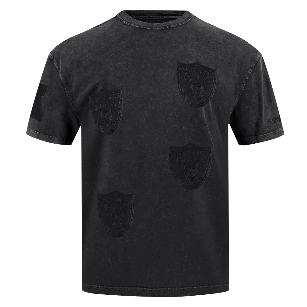 NFL LAS VEGAS RAIDERS WASHED VANGUARD MEN'S ENZYME WASH CJ DROP SHOU (WASHED BLACK) - Image 3