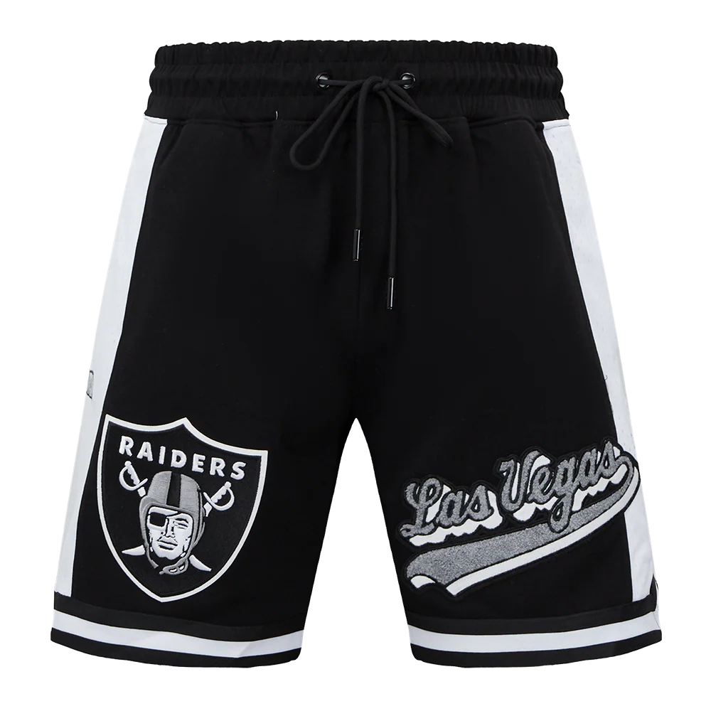 NFL LAS VEGAS RAIDERS SCRIPT TAIL MEN'S DOUBLE KNIT 2.0 SHORT (BLACK) - Image 7