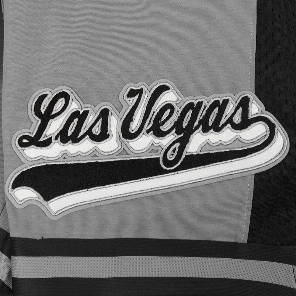 NFL LAS VEGAS RAIDERS SCRIPT TAIL MEN'S DOUBLE KNIT 2.0 SHORT (GRAY/BLACK) - Image 5