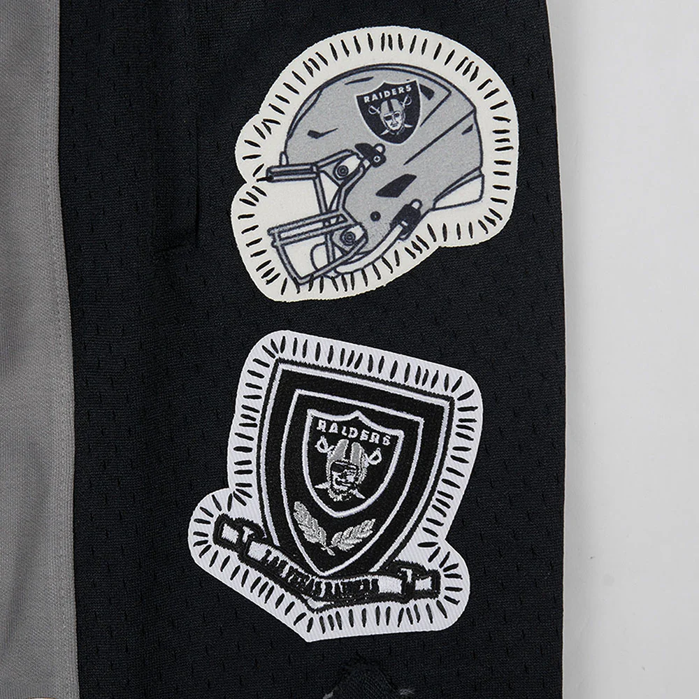 NFL LAS VEGAS RAIDERS DIY PICK STITCH MEN'S DOUBLE KNIT 2.0 SHORT (GRAY/BLACK) - Image 8