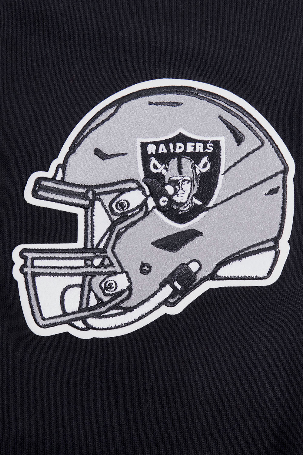 NFL LAS VEGAS RAIDERS SCRIPT TAIL MEN'S RIB FLEECE PULLOVER HOODIE (BLACK/GRAY) - Image 7