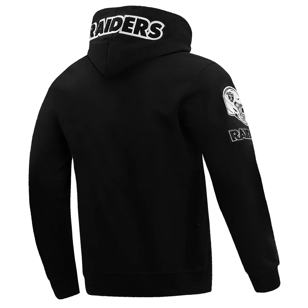 NFL LAS VEGAS RAIDERS CLASSIC CHENILLE DOUBLE KNIT PULLOVER HOODIE (BLACK) - Image 3
