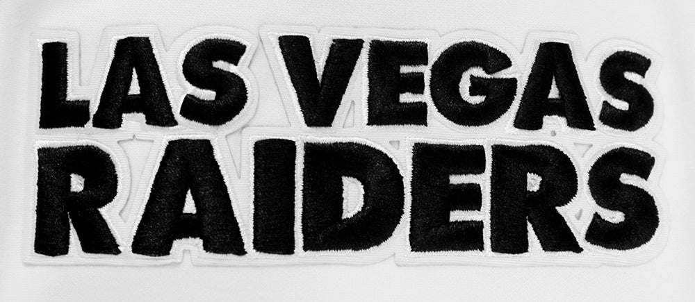 NFL LAS VEGAS RAIDERS CLASSIC CHENILLE DOUBLE KNIT PULLOVER HOODIE (WHITE) - Image 8