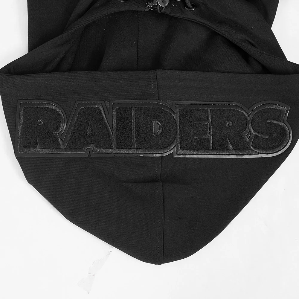 NFL LAS VEGAS RAIDERS TRIPLE BLACK MEN'S DK FZ HOODIE (TRIPLE BLACK) - Image 7