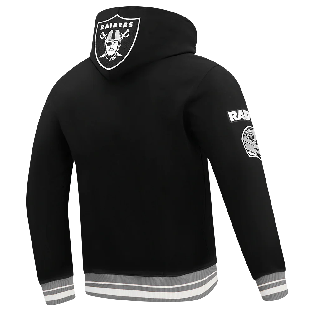 NFL LAS VEGAS RAIDERS MASHUP MEN'S RIB PULLOVER HOODIE (BLACK/GRAY) - Image 4