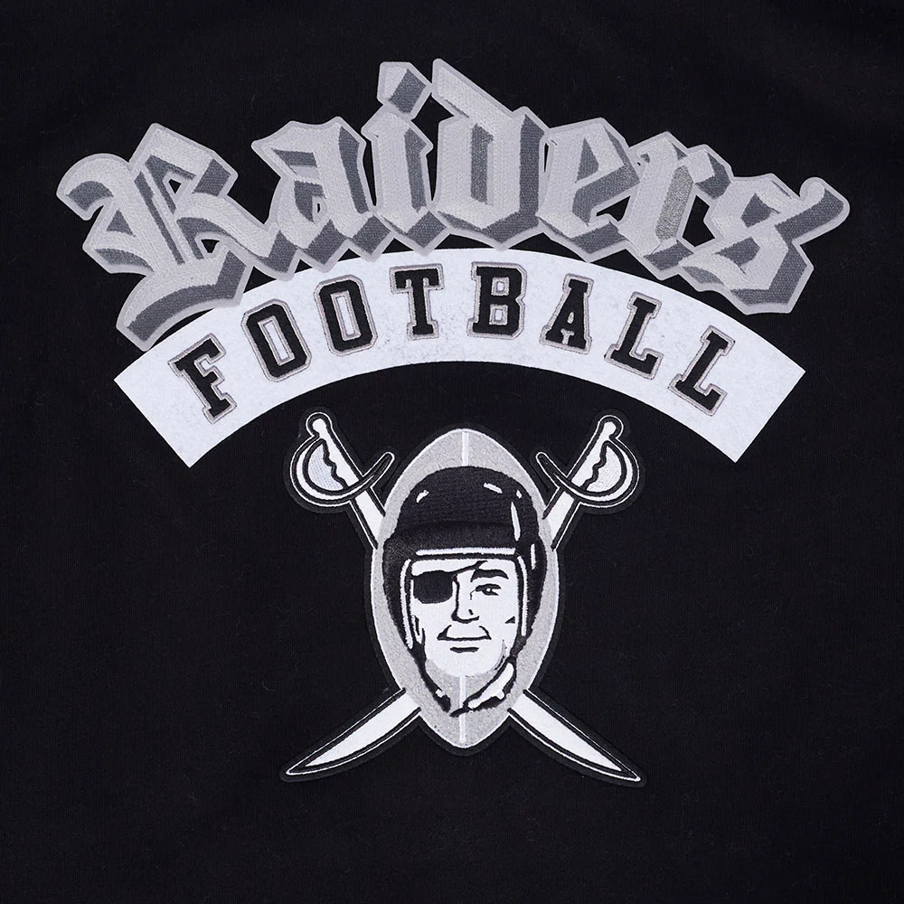 NFL LAS VEGAS RAIDERS BEST OF MEN'S DROP SHOULDER FLC PO HOODIE (BLACK) - Image 6