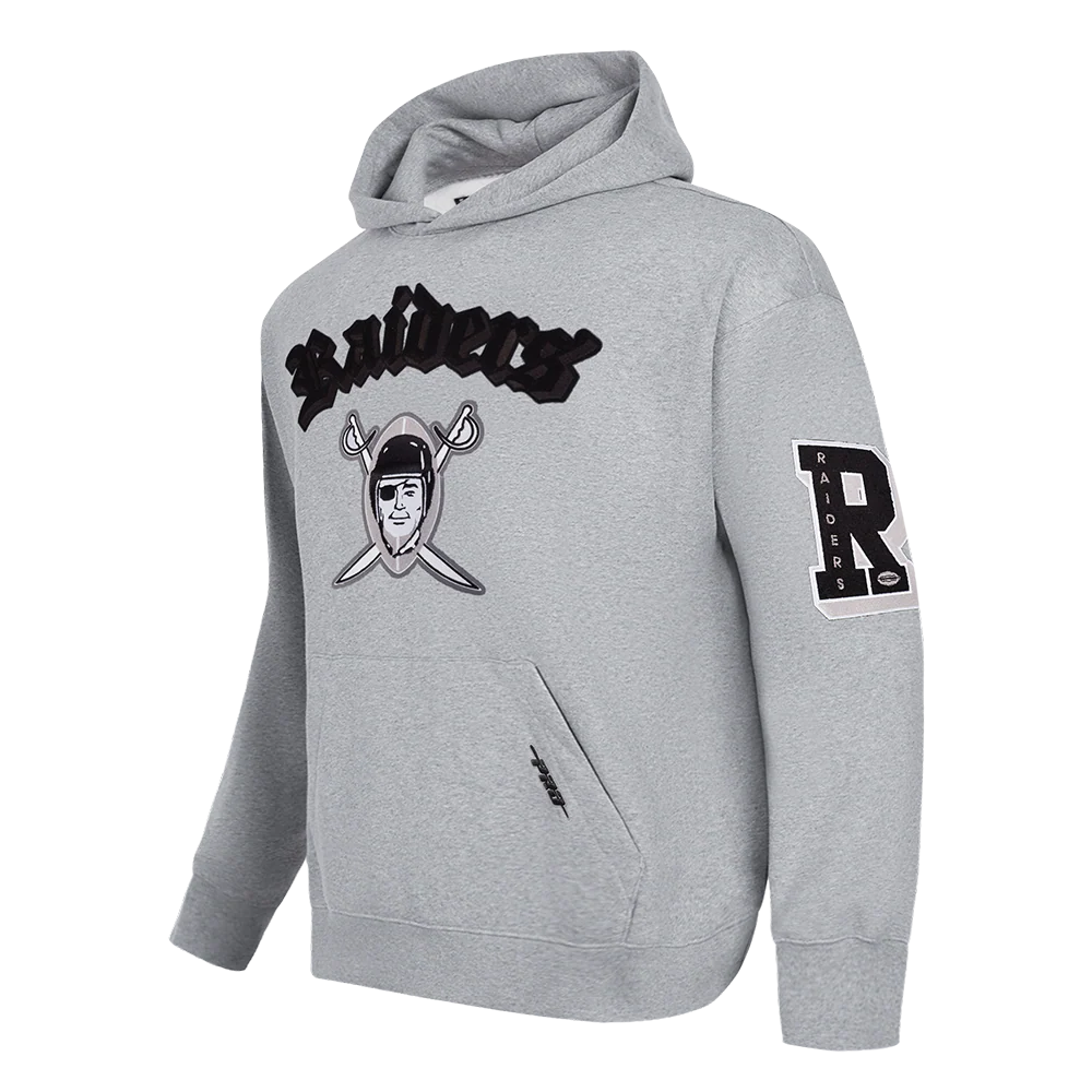NFL LAS VEGAS RAIDERS BEST OF MEN'S DROP SHOULDER FLC PO HOODIE (DARK HEATHER GRAY) - Image 11