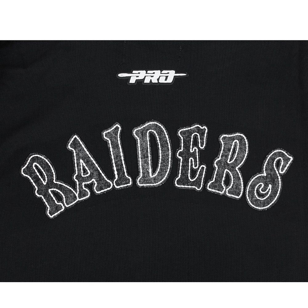 NFL LAS VEGAS RAIDERS REBEL ATHLETICS MEN'S FLC PO HOODIE (BLACK) - Image 8