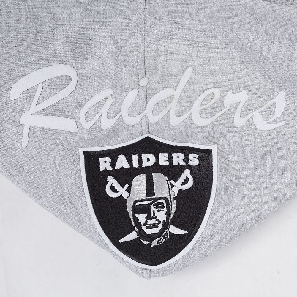 NFL LAS VEGAS RAIDERS TEAM BADGE MEN'S RIB PO HOODIE (HEATHER GRAY/BLACK) - Image 16