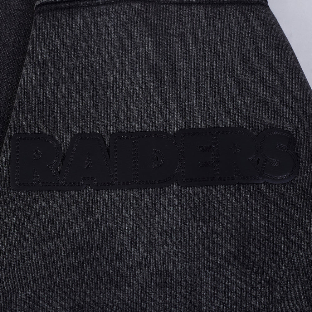 NFL LAS VEGAS RAIDERS WASHED VANGUARD MEN'S ENZYME WASH DROP SHOULDE (WASHED BLACK) - Image 18
