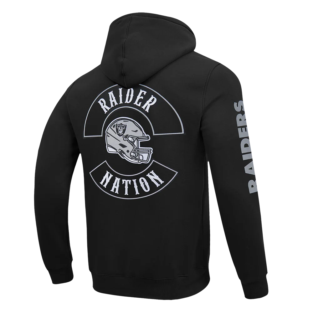 NFL LAS VEGAS RAIDERS BORN FOR SPORT MEN'S FLC PO HOODIE (BLACK) - Image 4