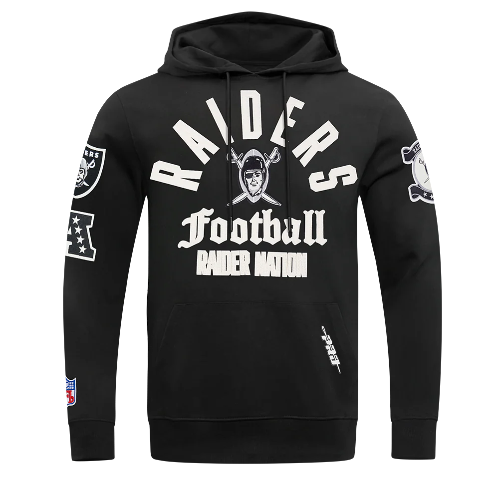 NFL LAS VEGAS RAIDERS MODERN ORIGINALS MEN'S FLC PO HOODIE (BLACK) - Image 3