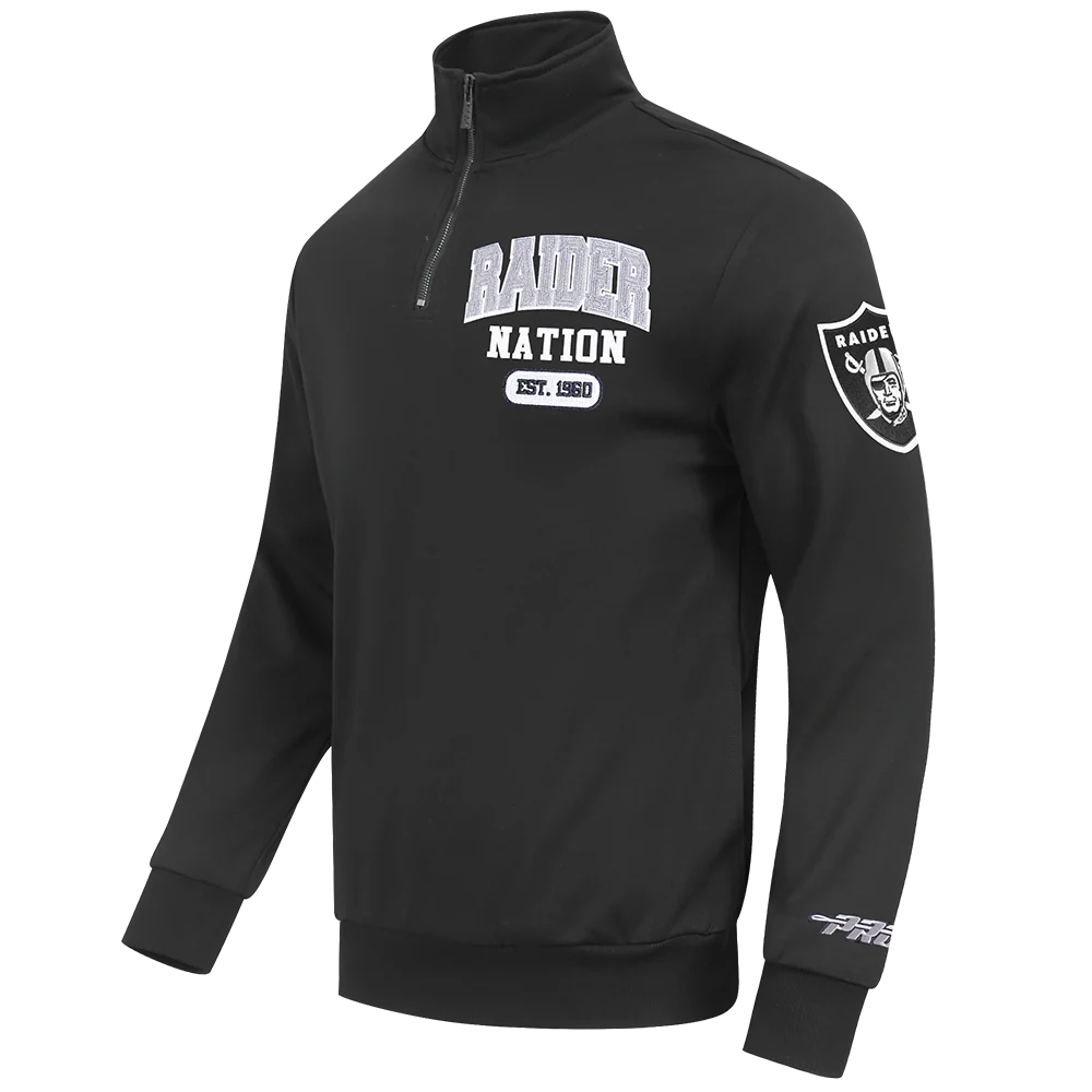 NFL LAS VEGAS RAIDERS CITY ARCH MEN'S FLC 1/4 ZIP (BLACK) - Image 3