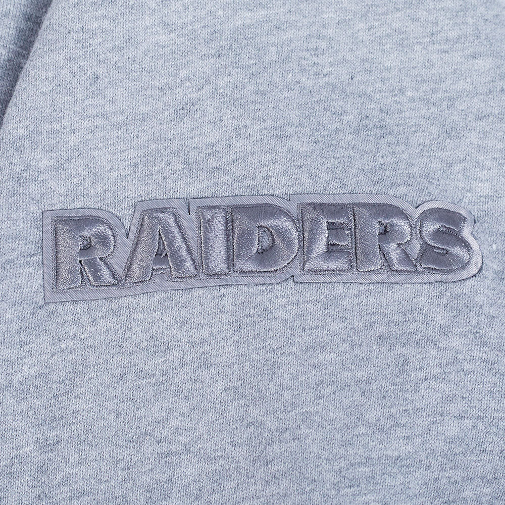 NFL LAS VEGAS RAIDERS NEUTRAL MEN'S DROP SHOULDER PULLOVER HOODIE (DARK HEATHER GRAY) - Image 7