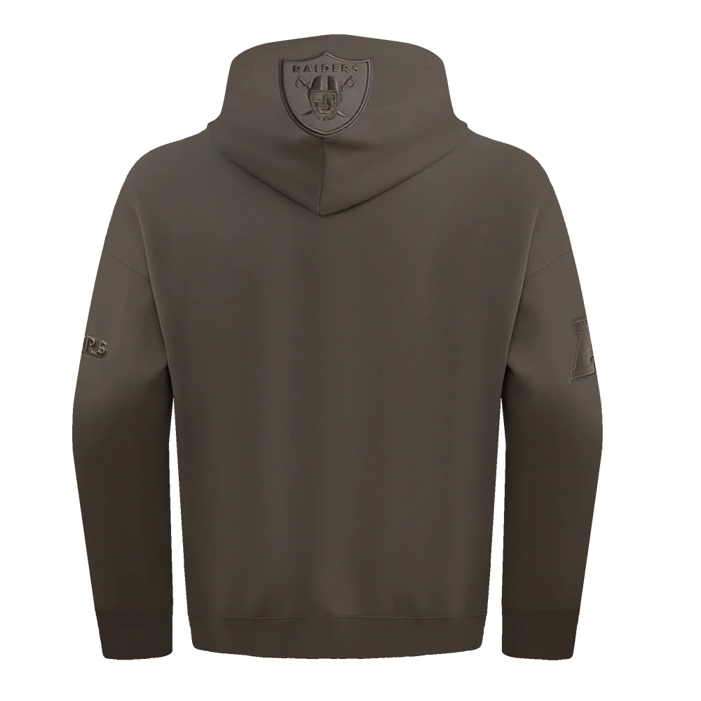 NFL LAS VEGAS RAIDERS NEUTRAL MEN'S DROP SHOULDER PULLOVER HOODIE (DARK TAUPE) - Image 3