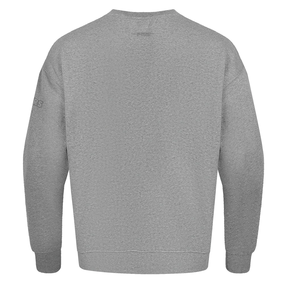 NFL LAS VEGAS RAIDERS NEUTRAL MEN'S DROP SHOULDER FLEECE CREWNECK (DARK HEATHER GRAY) - Image 3