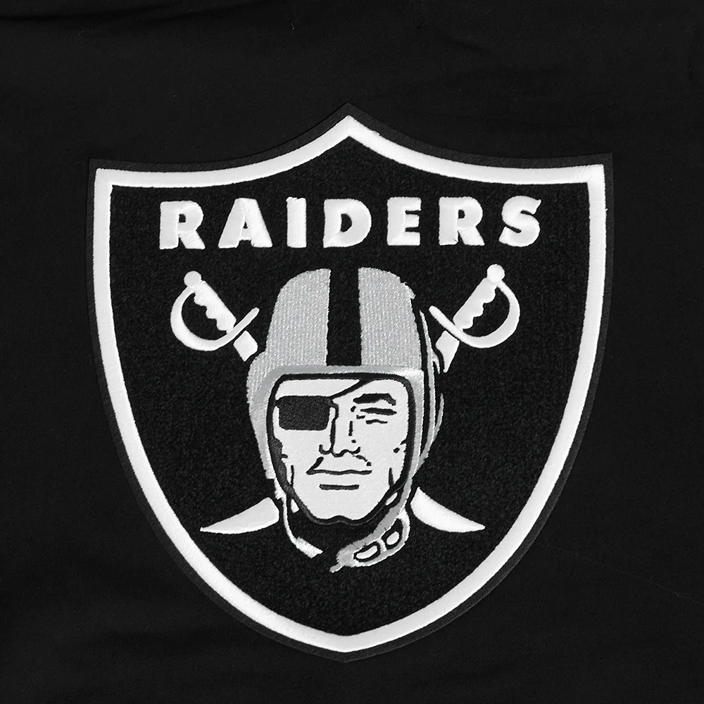 NFL LAS VEGAS RAIDERS PRO PREP RIB FLEECE MEN'S PULLOVER HOODIE (BLACK/GRAY) - Image 10