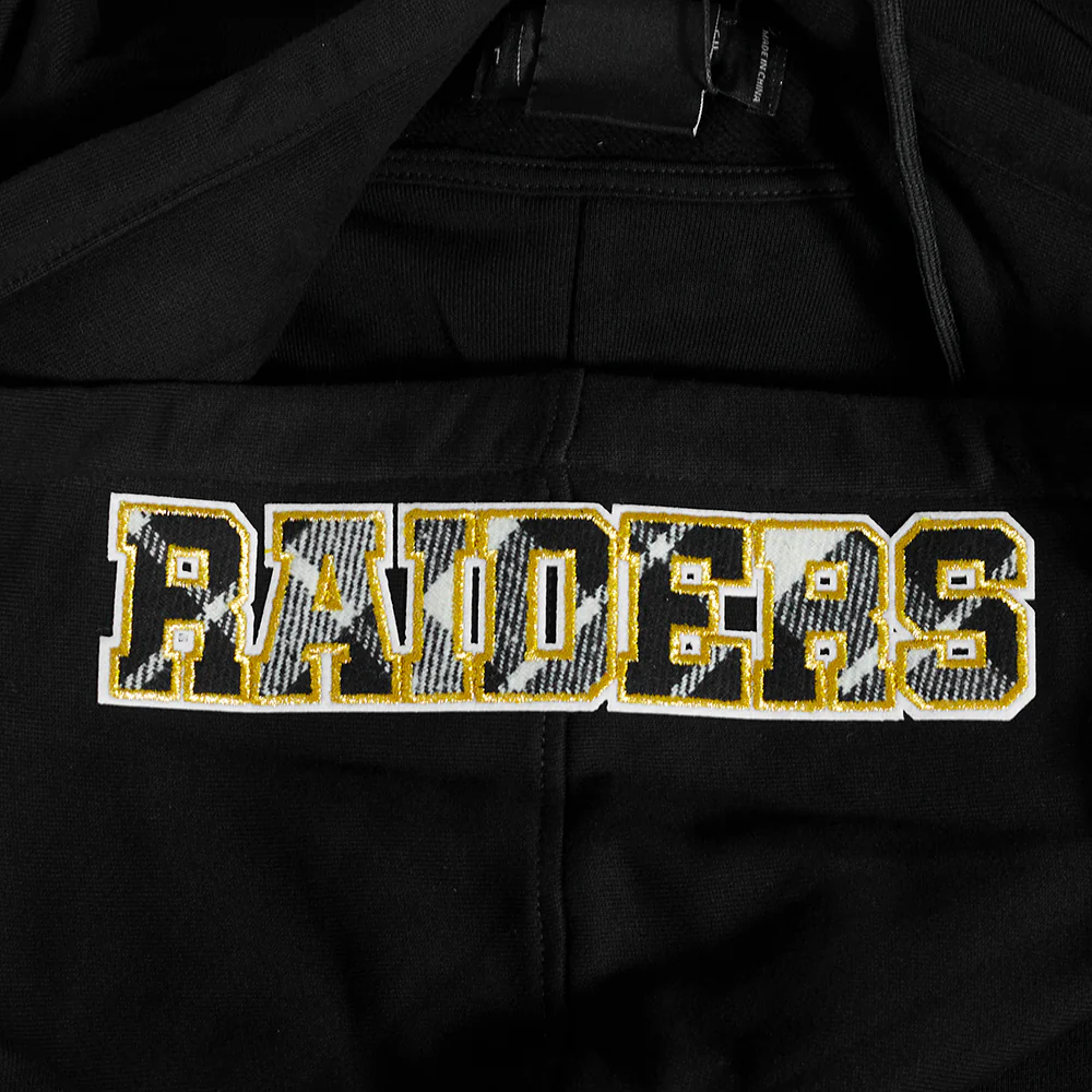 NFL LAS VEGAS RAIDERS PRO PREP RIB FLEECE MEN'S PULLOVER HOODIE (BLACK/GRAY) - Image 2