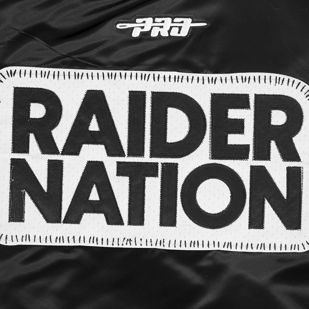 NFL LAS VEGAS RAIDERS DIY PICK STITCH MEN'S RIB SATIN JACKET (BLACK) - Image 8