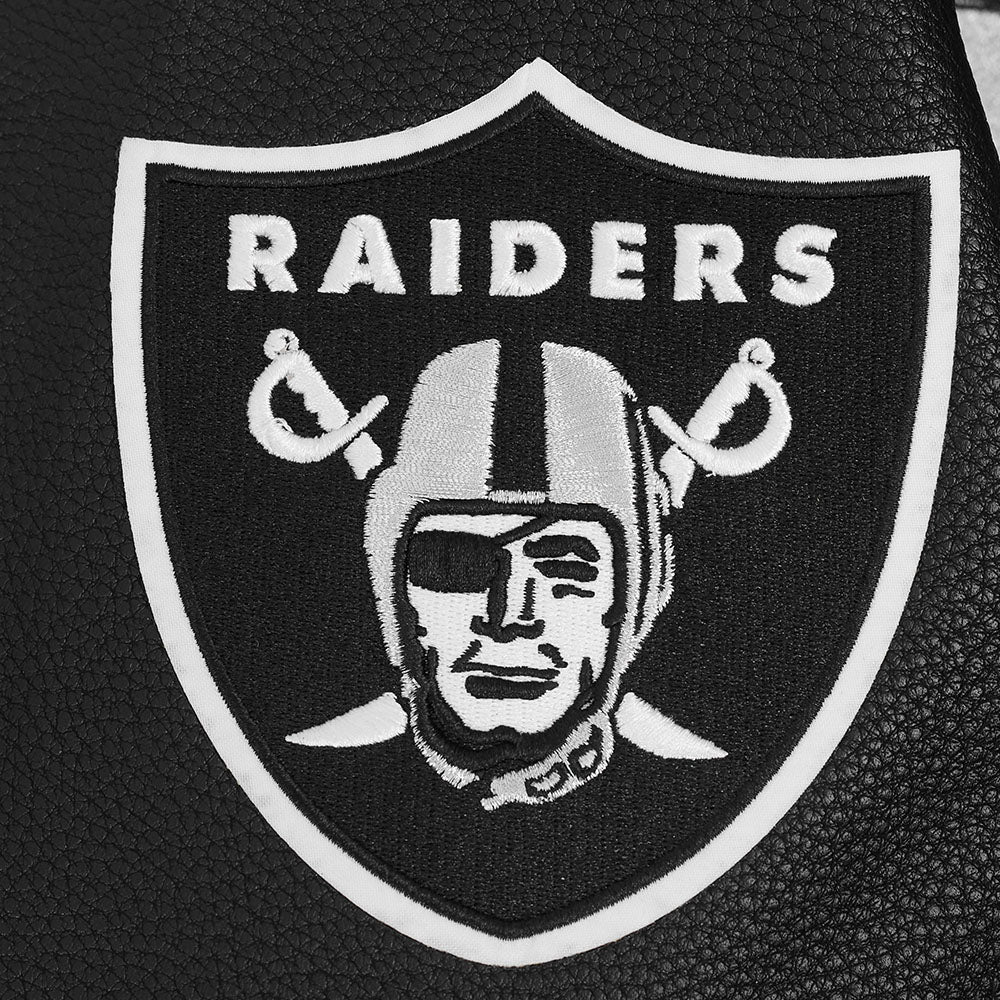 NFL LAS VEGAS RAIDERS BORN FOR SPORT MEN'S WOOL VARSITY JACKET (JET BLACK) - Image 5