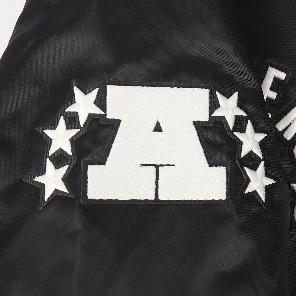NFL LAS VEGAS RAIDERS MODERN ORIGINALS MEN'S SATIN JACKET (BLACK) - Image 10