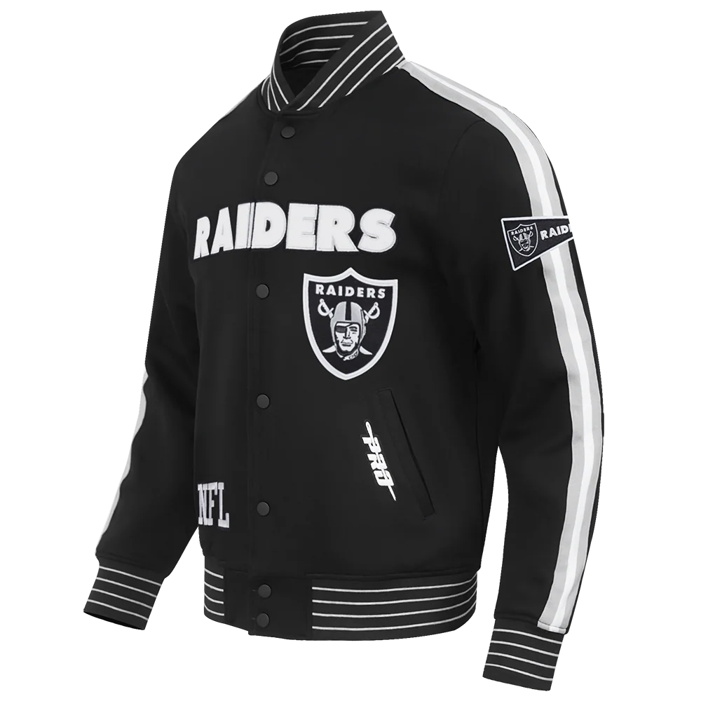 NFL LAS VEGAS RAIDERS PRO GAME DAY MEN'S DBL KNIT JACKET (BLACK/SILVER/WHITE) - Image 12