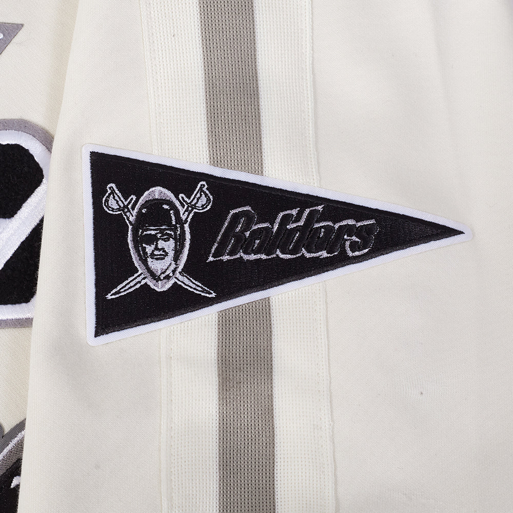 NFL LAS VEGAS RAIDERS PRO GAME DAY MEN'S RETRO JACKET (EGGSHELL/TAUPE/EGGSHELL) - Image 9
