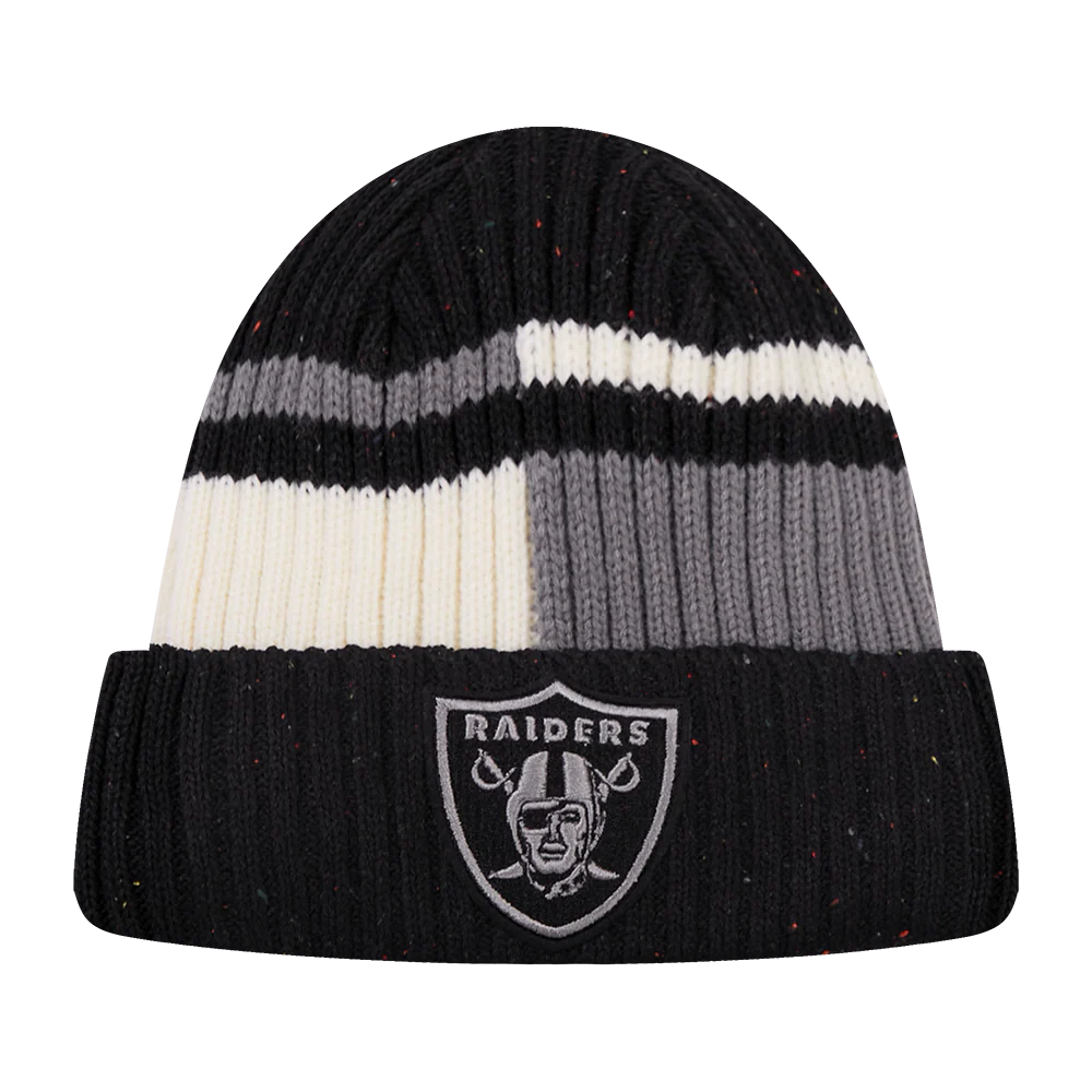 NFL LAS VEGAS RAIDERS SPECKLED BLOCK BEANIE (BLACK)
