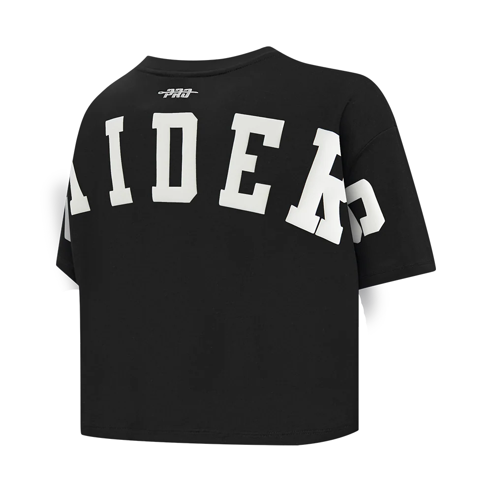NFL LAS VEGAS RAIDERS WINGSPAN WOMEN'S SJ BOXY TEE (BLACK) - Image 5