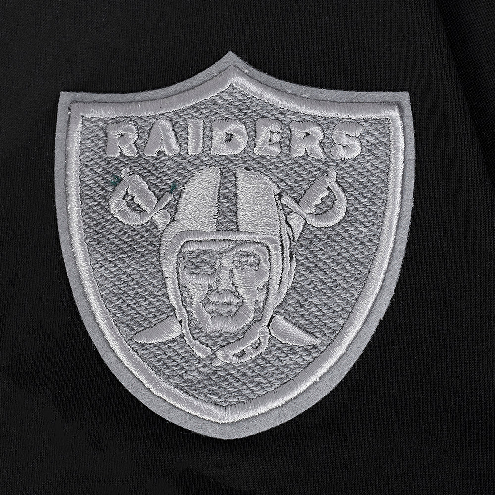 NFL LAS VEGAS RAIDERS REVERSE FRENCH TERRY WOMEN'S SINGLE JERSEY BOXY TEE (BLACK) - Image 5