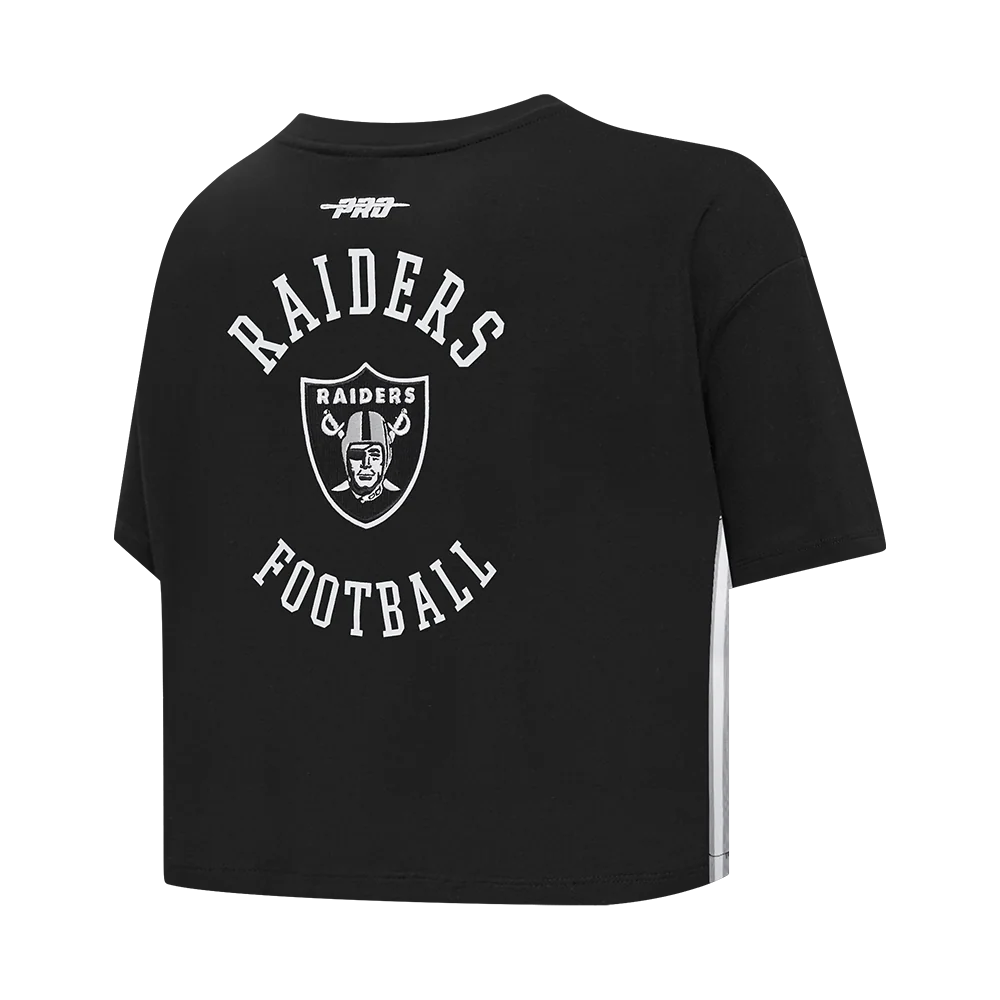 NFL LAS VEGAS RAIDERS CREST EMBLEM WOMEN'S SJ BOXY TEE (BLACK) - Image 8
