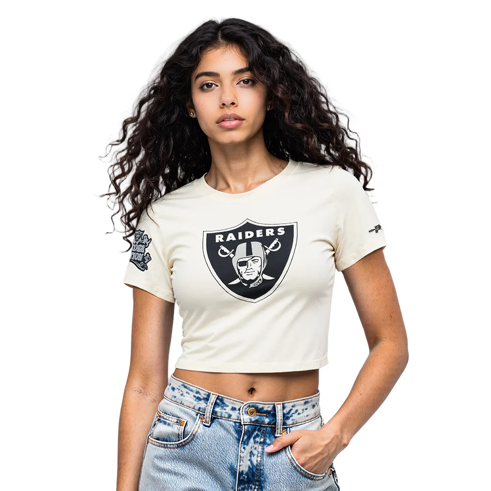 NFL LAS VEGAS RAIDERS REBEL ATHLETICS WOMEN'S BABY DOLL TEE (EGGSHELL) - Image 8