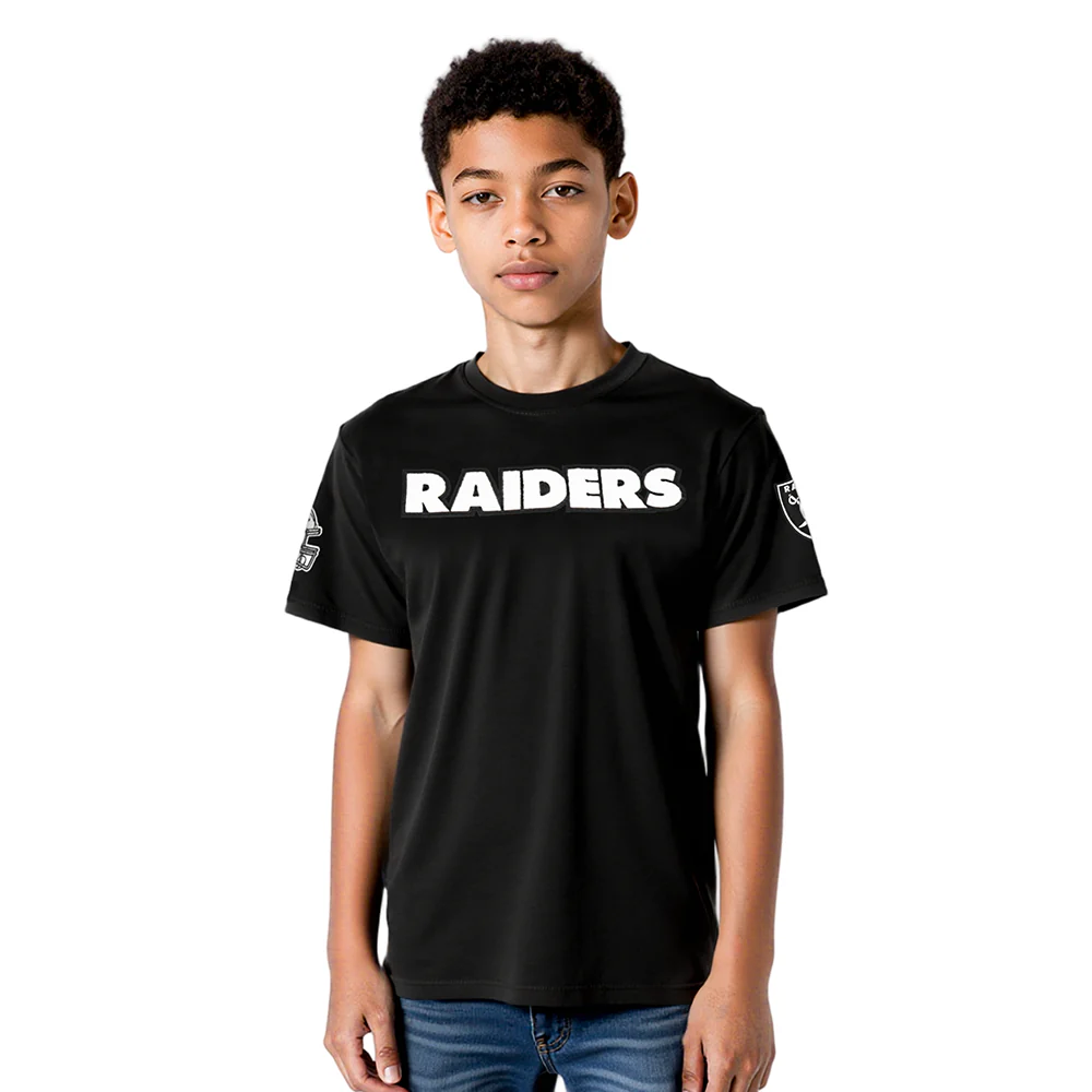 NFL LAS VEGAS RAIDERS CLASSIC BIG BOYS SINGLE JERSEY TEE (BLACK)