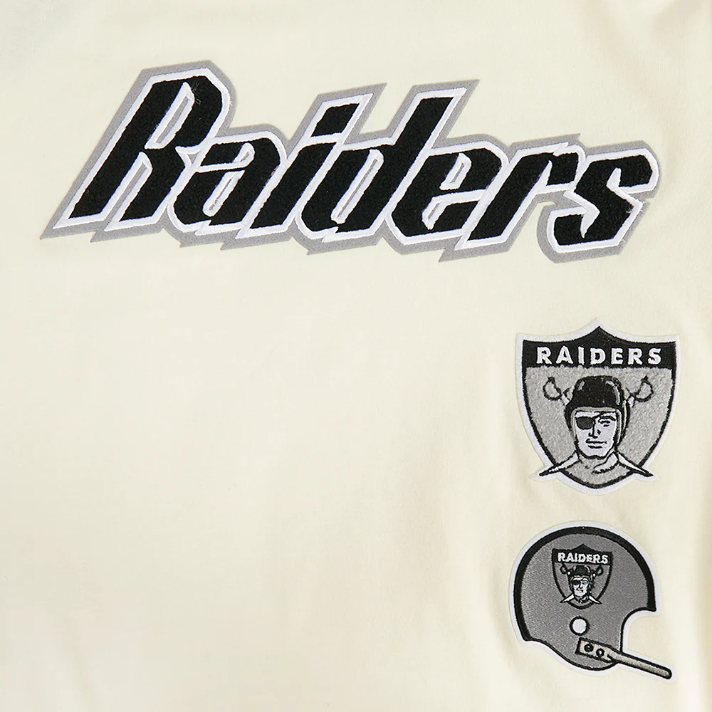 NFL LAS VEGAS RAIDERS RETRO CLASSICS BIG BOY'S SS STRIPED RIB TEE (EGGSHELL/ BLACK) - Image 5