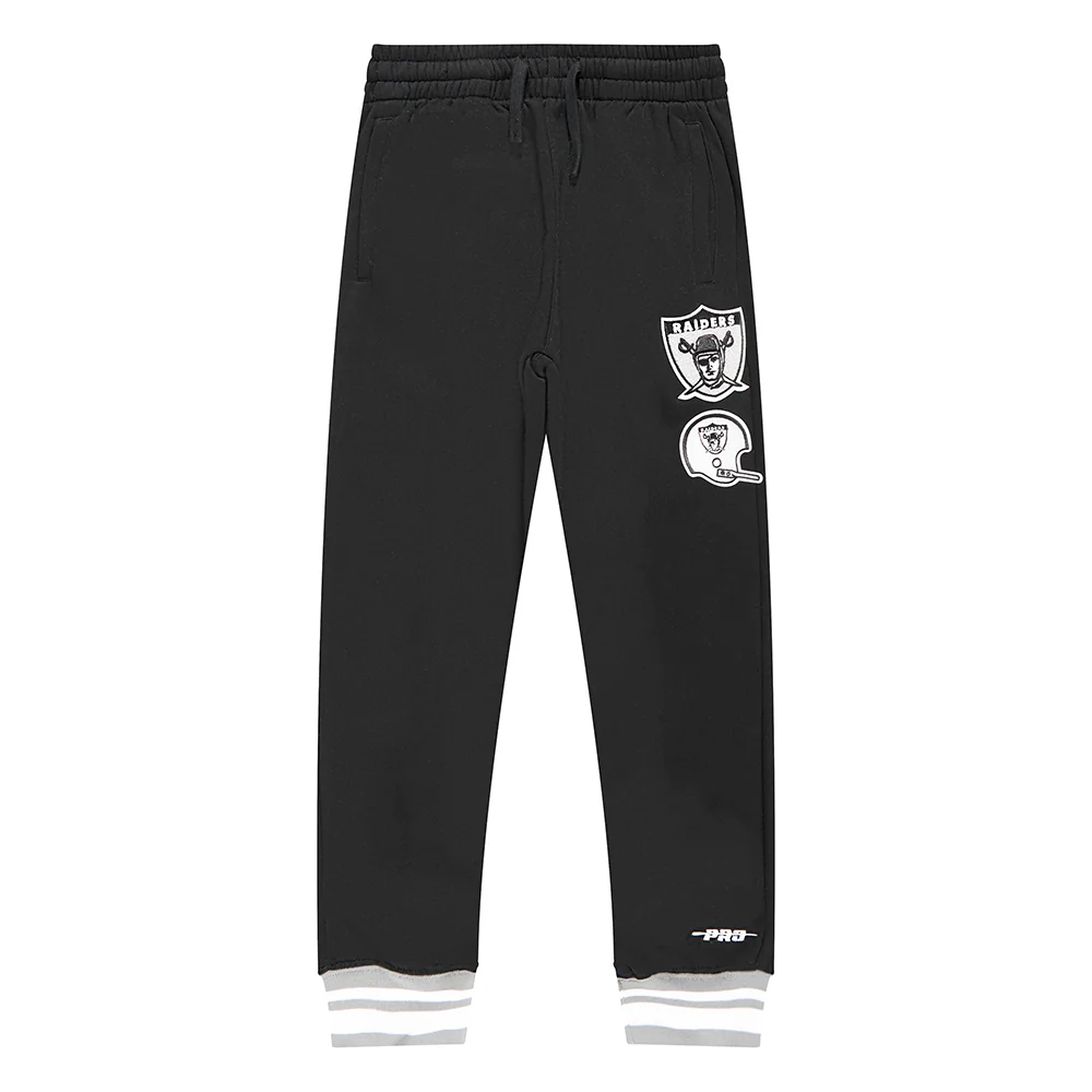 NFL LAS VEGAS RAIDERS RETRO CLASSIC BIG BOYS RIB FLC SWEATPANT (BLACK/GRAY) - Image 4