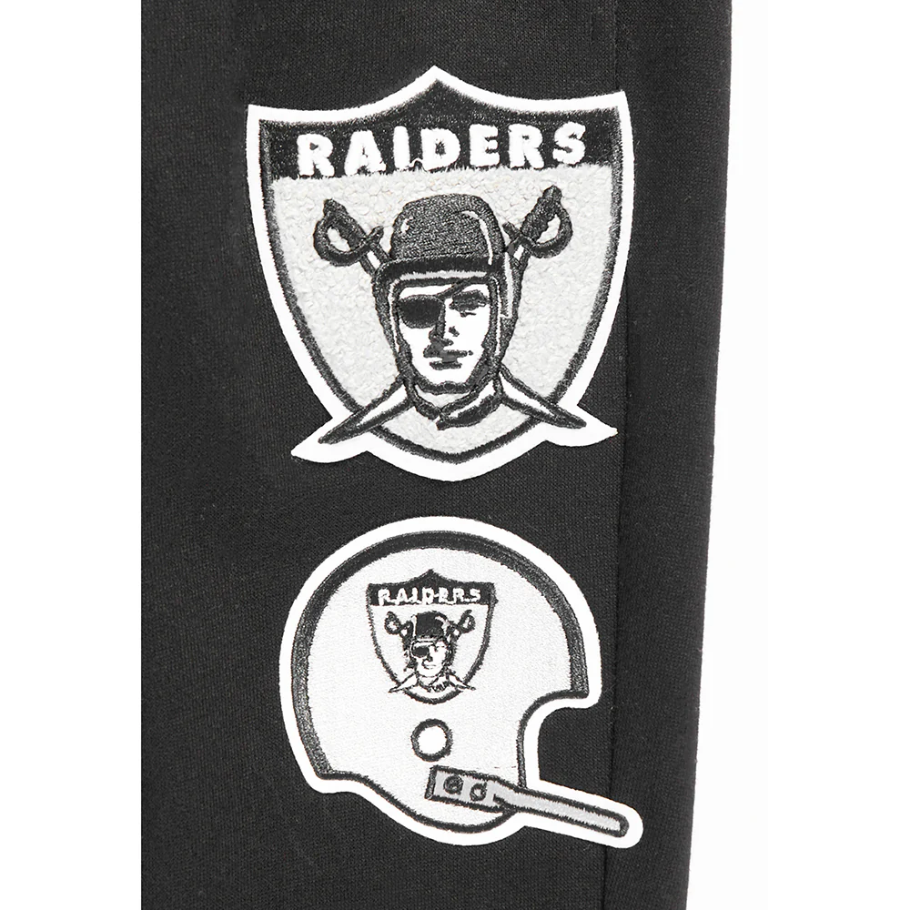 NFL LAS VEGAS RAIDERS RETRO CLASSIC BIG BOYS RIB FLC SWEATPANT (BLACK/GRAY) - Image 6