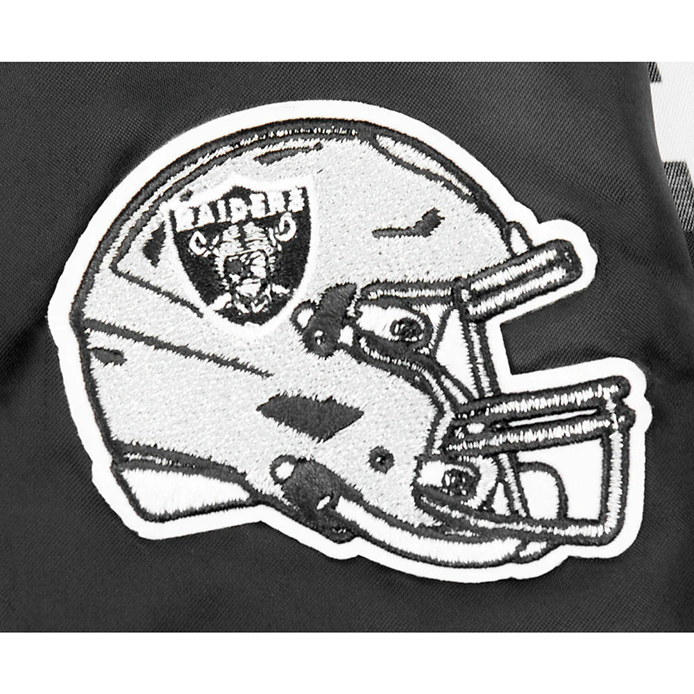 NFL LAS VEGAS RAIDERS CLASSIC BIG BOYS SATIN JACKET (BLACK) - Image 15