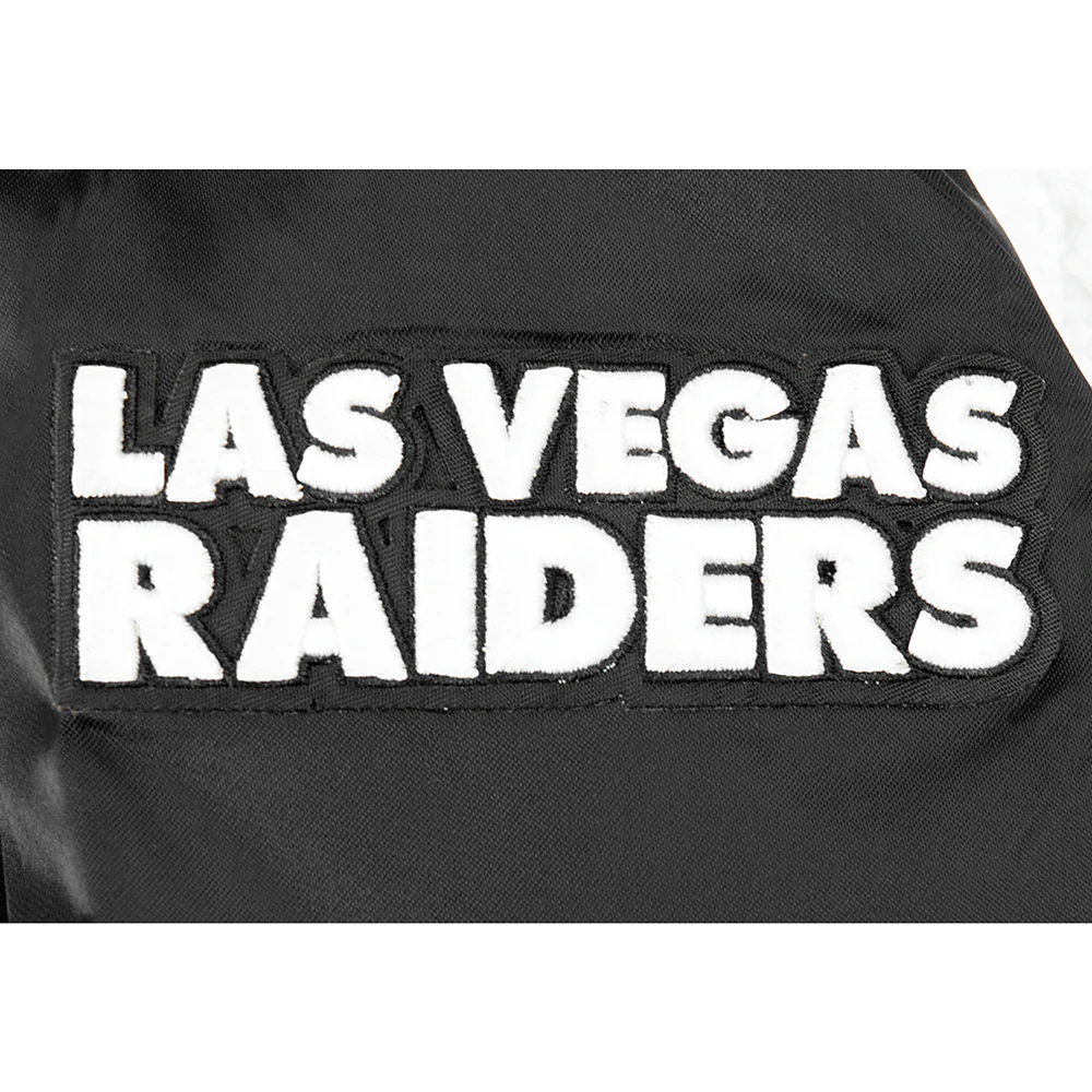 NFL LAS VEGAS RAIDERS CLASSIC BIG BOYS SATIN JACKET (BLACK) - Image 6