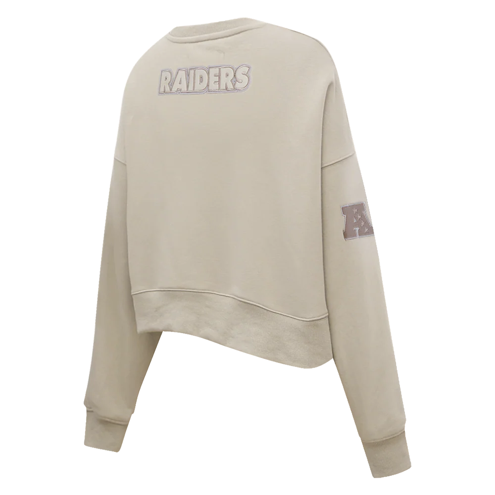 NFL LAS VEGAS RAIDERS NEUTRAL WOMEN'S CREWNECK (TAUPE) - Image 4