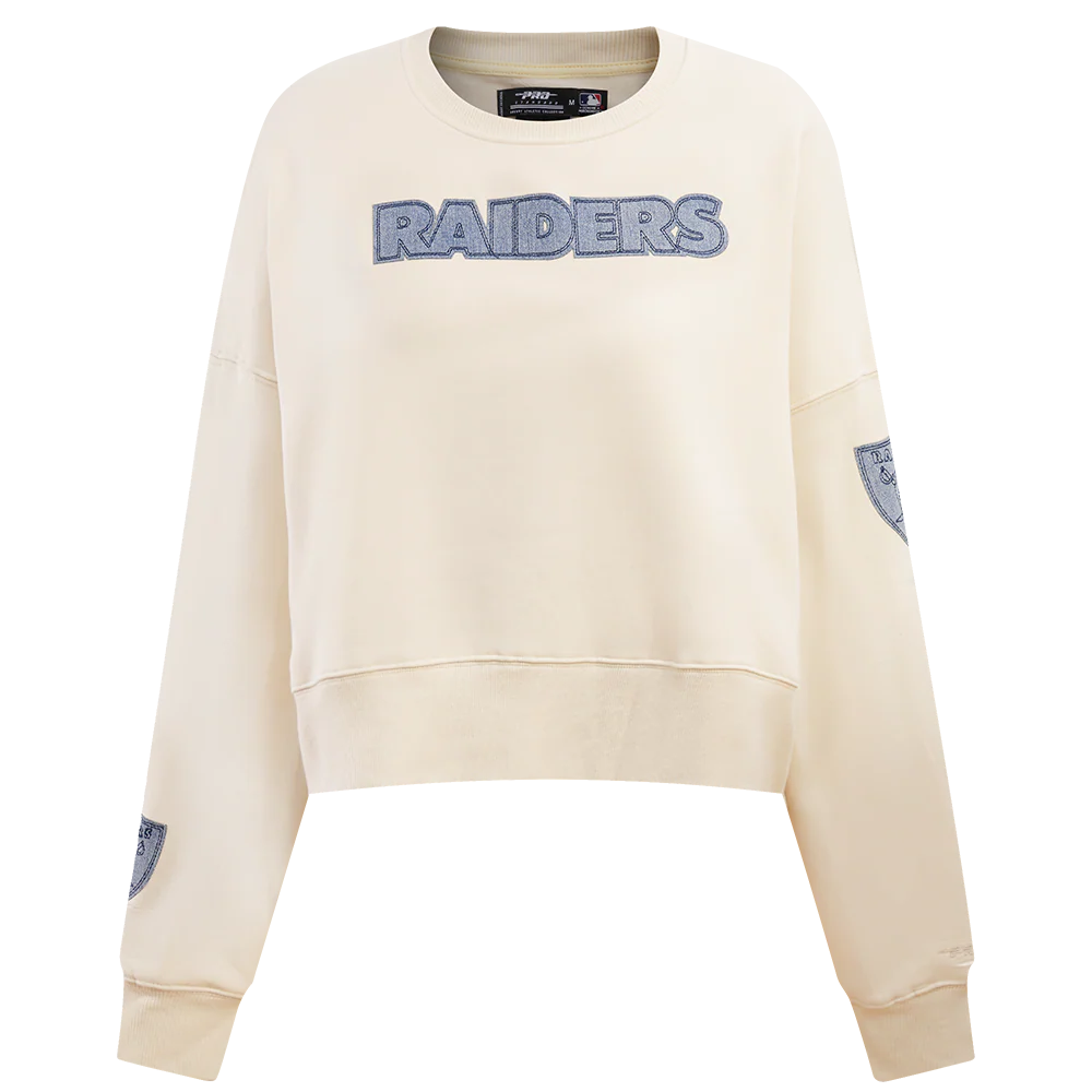 NFL LAS VEGAS RAIDERS VARSITY BLUES WOMEN'S CREWNECK (LINEN)