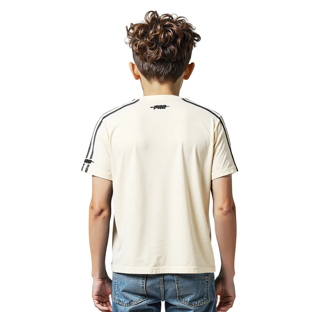 NFL LAS VEGAS RAIDERS RETRO CLASSIC LITTLE BOYS SHORT SLEEVE TAPING TEE (EGGSHELL/ BLACK) - Image 2