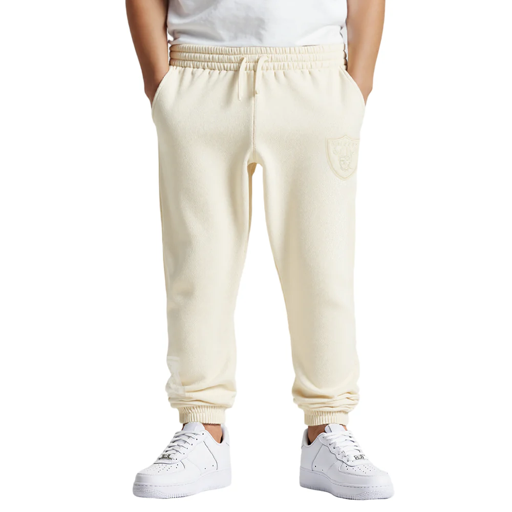 NFL LAS VEGAS RAIDERS NEUTRAL LITTLE BOYS FLEECE SWEATPANT (EGGSHELL)
