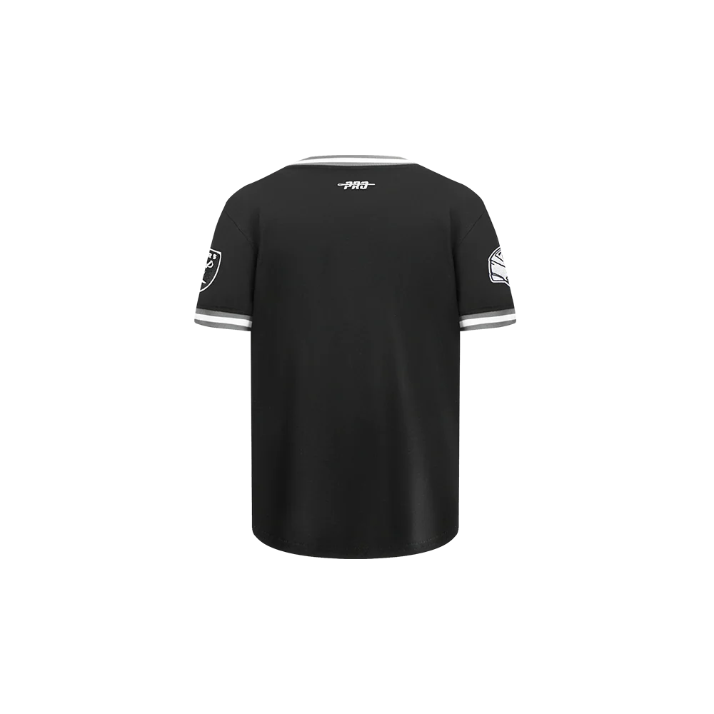 NFL LAS VEGAS RAIDERS CLASSIC TODDLER BOYS SHORT SLEEVE STRIPED RIB TEE (BLACK/GRAY) - Image 5
